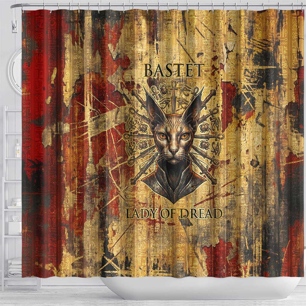 Bastet Egyptian Shower Curtain Eye of Ra Cat Goddess Lady of Dread Ancient Power