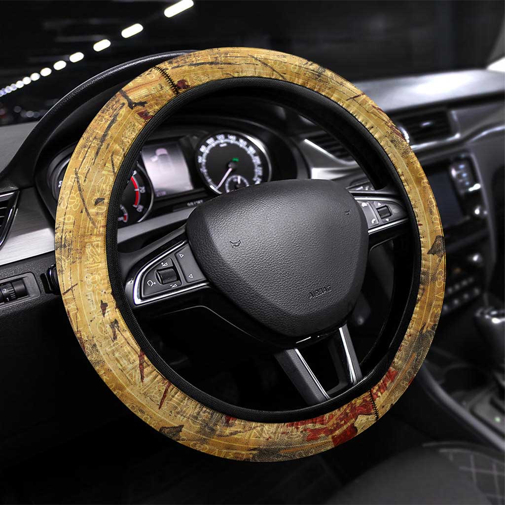 Bastet Egyptian Steering Wheel Cover Eye of Ra Cat Goddess Lady of Dread Ancient Power