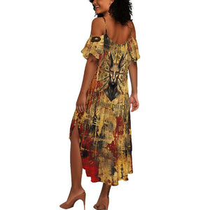 Bastet Egyptian Summer Maxi Dress Eye of Ra Cat Goddess Lady of Dread Ancient Power