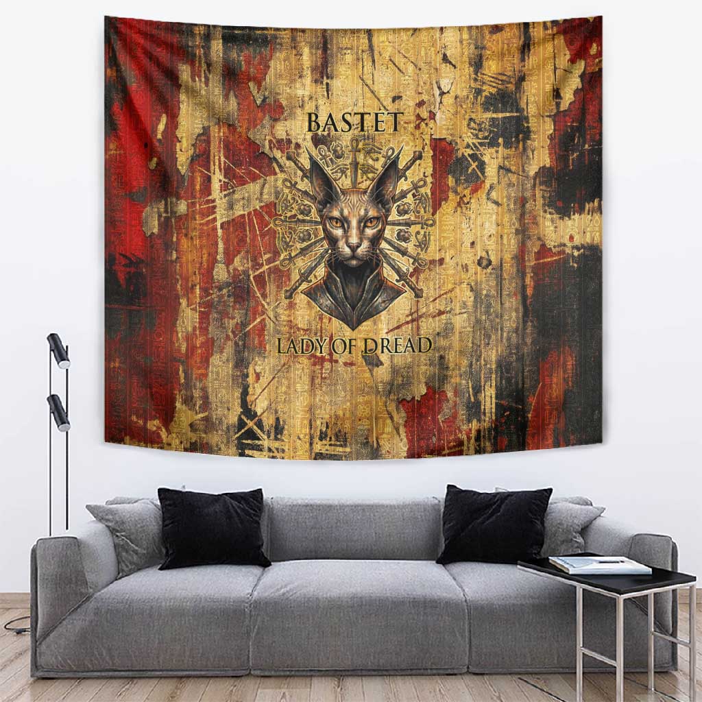 Bastet Egyptian Tapestry Eye of Ra Cat Goddess Lady of Dread Ancient Power