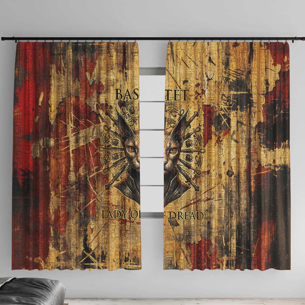 Bastet Egyptian Window Curtain Eye of Ra Cat Goddess Lady of Dread Ancient Power