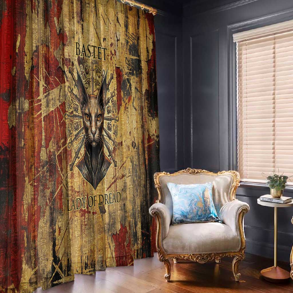 Bastet Egyptian Window Curtain Eye of Ra Cat Goddess Lady of Dread Ancient Power