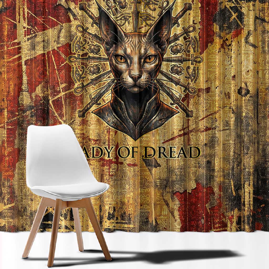 Bastet Egyptian Window Curtain Eye of Ra Cat Goddess Lady of Dread Ancient Power