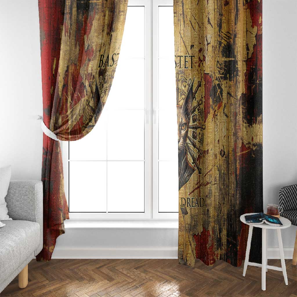 Bastet Egyptian Window Curtain Eye of Ra Cat Goddess Lady of Dread Ancient Power