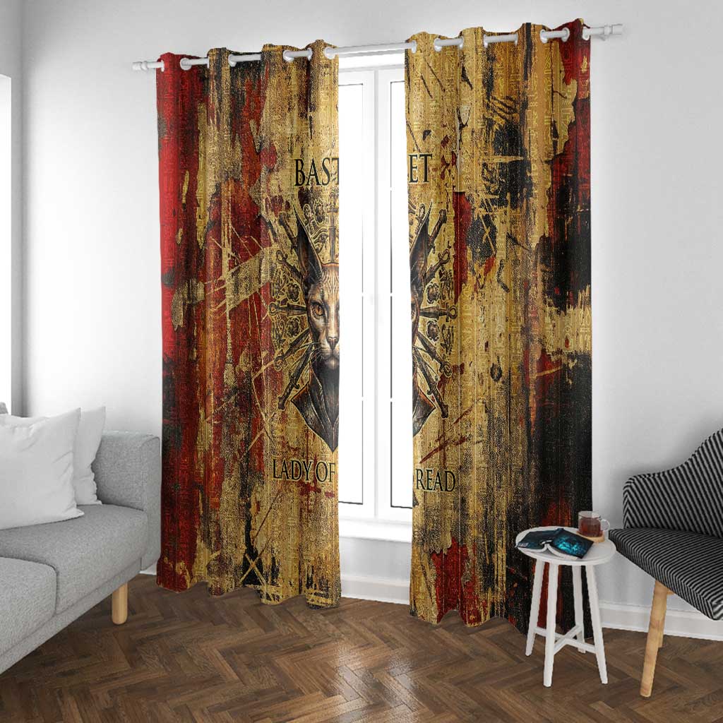 Bastet Egyptian Window Curtain Eye of Ra Cat Goddess Lady of Dread Ancient Power