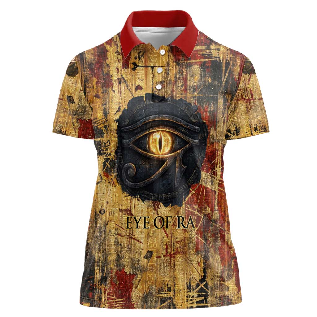 Bastet Egyptian Women Polo Shirt Eye of Ra Cat Goddess Lady of Dread Ancient Power