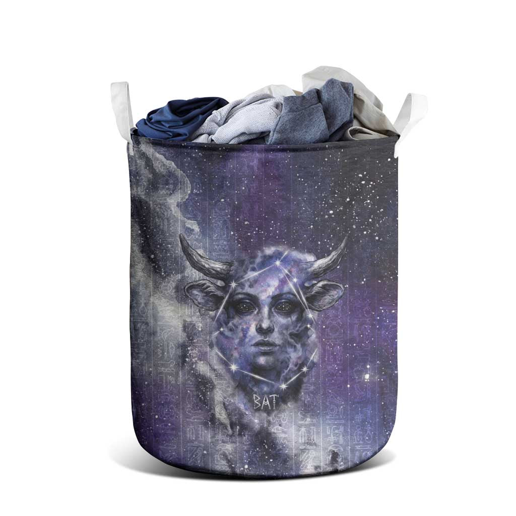 Bat Egyptian Laundry Basket Cow Goddess Celestial Face Horn Ring Gem Cosmic Starry Sky
