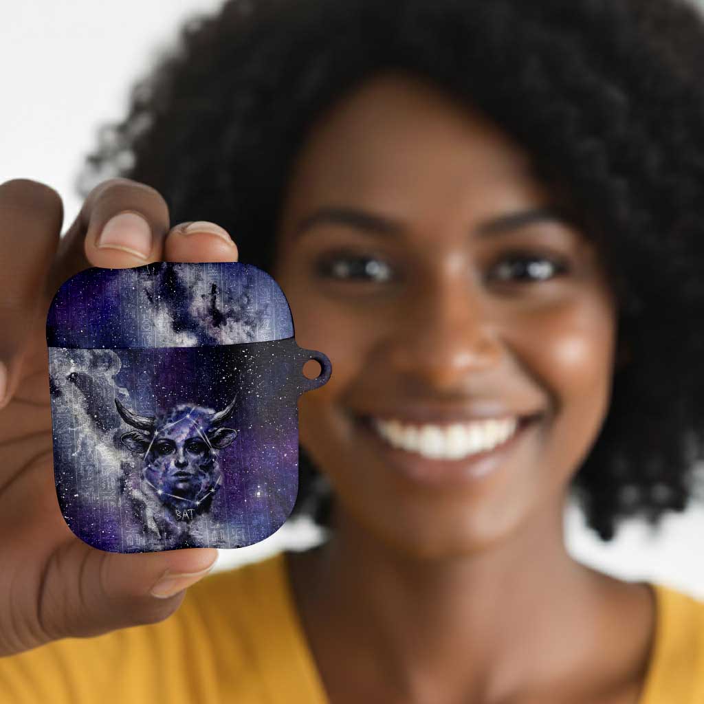 Bat Egyptian AirPods Case Cow Goddess Celestial Face Horn Ring Gem Cosmic Starry Sky