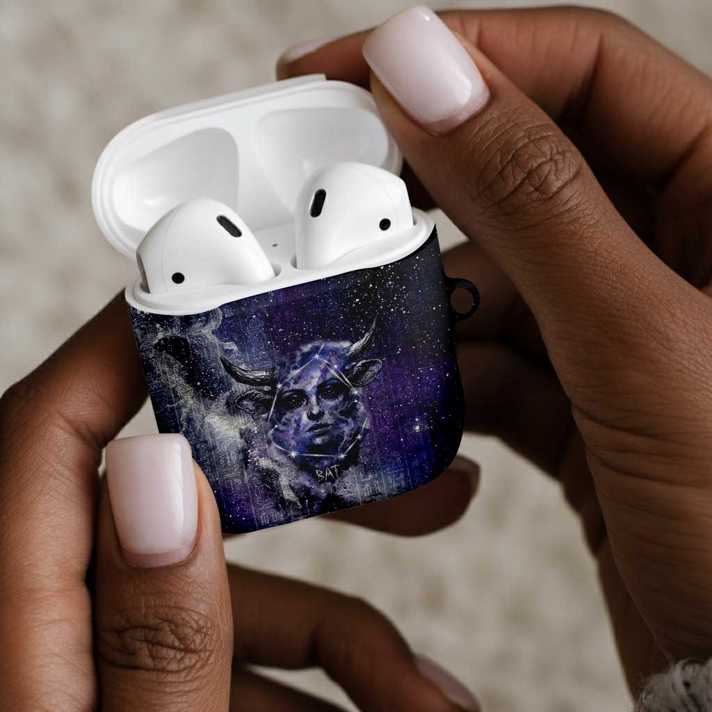 Bat Egyptian AirPods Case Cow Goddess Celestial Face Horn Ring Gem Cosmic Starry Sky