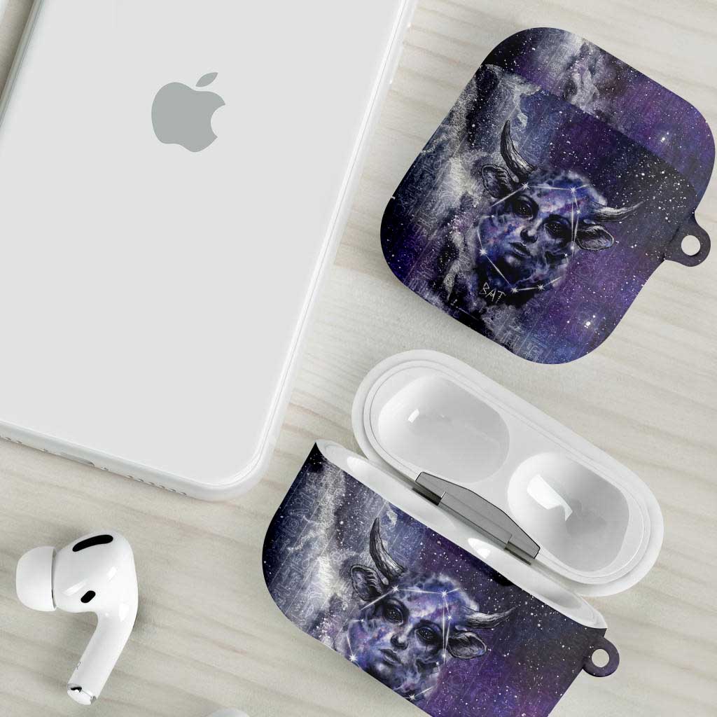 Bat Egyptian AirPods Case Cow Goddess Celestial Face Horn Ring Gem Cosmic Starry Sky