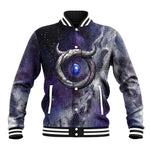 Bat Egyptian Baseball Jacket Cow Goddess Celestial Face Horn Ring Gem Cosmic Starry Sky