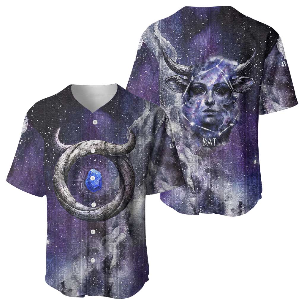 Bat Egyptian Baseball Jersey Cow Goddess Celestial Face Horn Ring Gem Cosmic Starry Sky