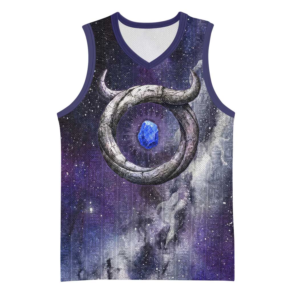 Bat Egyptian Basketball Jersey Cow Goddess Celestial Face Horn Ring Gem Cosmic Starry Sky