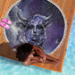 Bat Egyptian Beach Blanket Cow Goddess Celestial Face Horn Ring Gem Cosmic Starry Sky