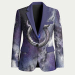 Bat Egyptian Blazer Cow Goddess Celestial Face Horn Ring Gem Cosmic Starry Sky