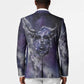 Bat Egyptian Blazer Cow Goddess Celestial Face Horn Ring Gem Cosmic Starry Sky