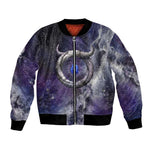 Bat Egyptian Bomber Jacket Cow Goddess Celestial Face Horn Ring Gem Cosmic Starry Sky