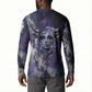 Bat Egyptian Button Sweatshirt Cow Goddess Celestial Face Horn Ring Gem Cosmic Starry Sky