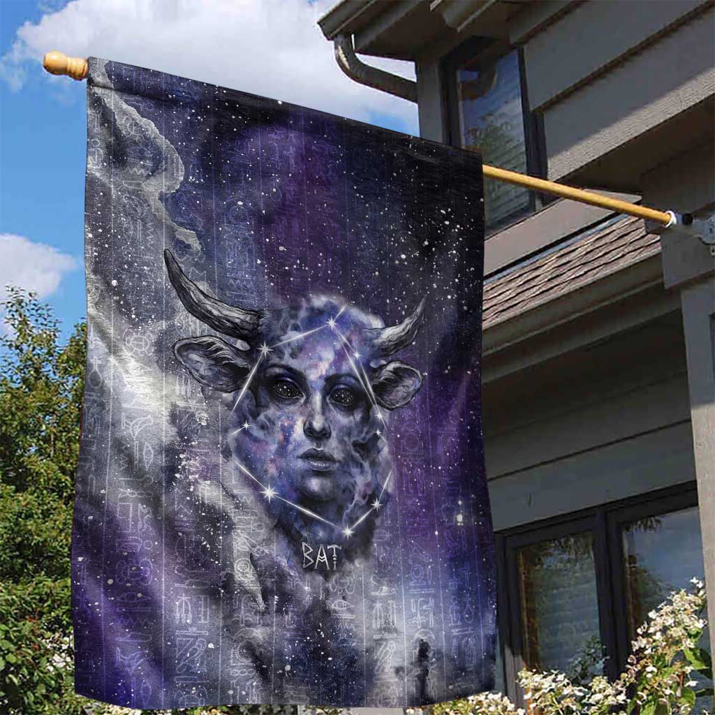Bat Egyptian Garden Flag Cow Goddess Celestial Face Horn Ring Gem Cosmic Starry Sky