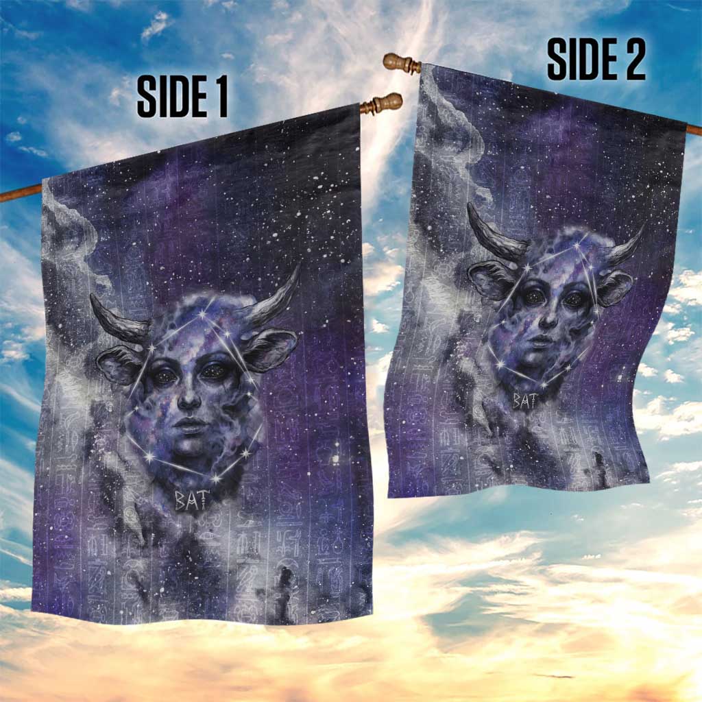 Bat Egyptian Garden Flag Cow Goddess Celestial Face Horn Ring Gem Cosmic Starry Sky