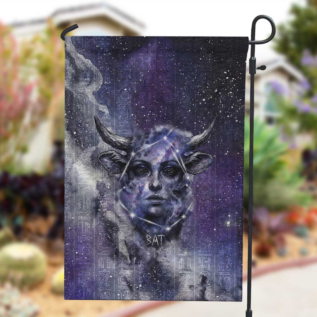 Bat Egyptian Garden Flag Cow Goddess Celestial Face Horn Ring Gem Cosmic Starry Sky