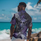 Bat Egyptian Hawaiian Shirt Cow Goddess Celestial Face Horn Ring Gem Cosmic Starry Sky