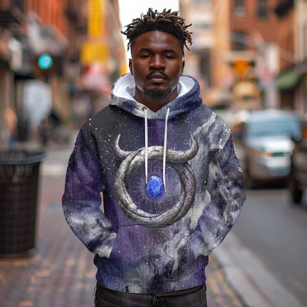 Bat Egyptian Hoodie Cow Goddess Celestial Face Horn Ring Gem Cosmic Starry Sky