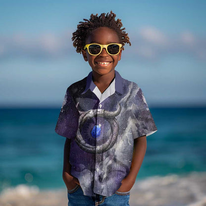 Bat Egyptian Kid Hawaiian Shirt Cow Goddess Celestial Face Horn Ring Gem Cosmic Starry Sky