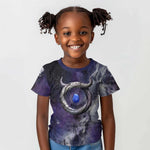 Bat Egyptian Kid T shirt Cow Goddess Celestial Face Horn Ring Gem Cosmic Starry Sky