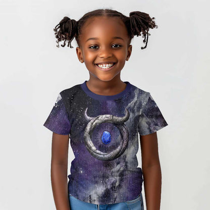 Bat Egyptian Kid T shirt Cow Goddess Celestial Face Horn Ring Gem Cosmic Starry Sky