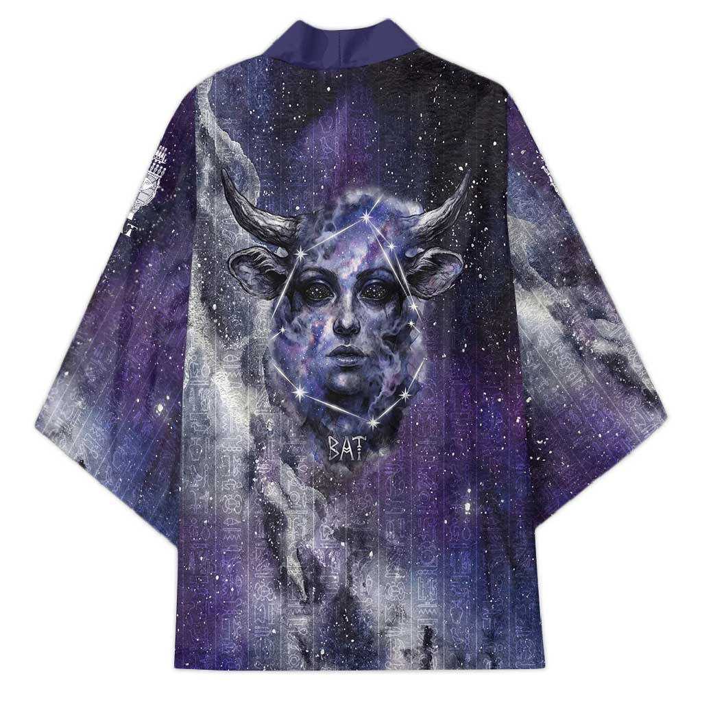 Bat Egyptian Kimono Cow Goddess Celestial Face Horn Ring Gem Cosmic Starry Sky