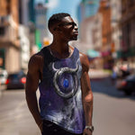 Bat Egyptian Men Tank Top Cow Goddess Celestial Face Horn Ring Gem Cosmic Starry Sky