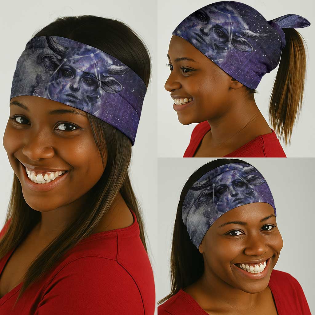 Bat Egyptian Neck Gaiter Cow Goddess Celestial Face Horn Ring Gem Cosmic Starry Sky
