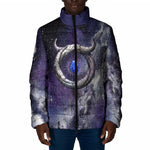 Bat Egyptian Padded Jacket Cow Goddess Celestial Face Horn Ring Gem Cosmic Starry Sky
