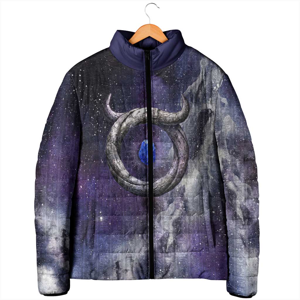 Bat Egyptian Padded Jacket Cow Goddess Celestial Face Horn Ring Gem Cosmic Starry Sky