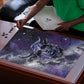 Bat Egyptian Puzzle Cow Goddess Celestial Face Horn Ring Gem Cosmic Starry Sky
