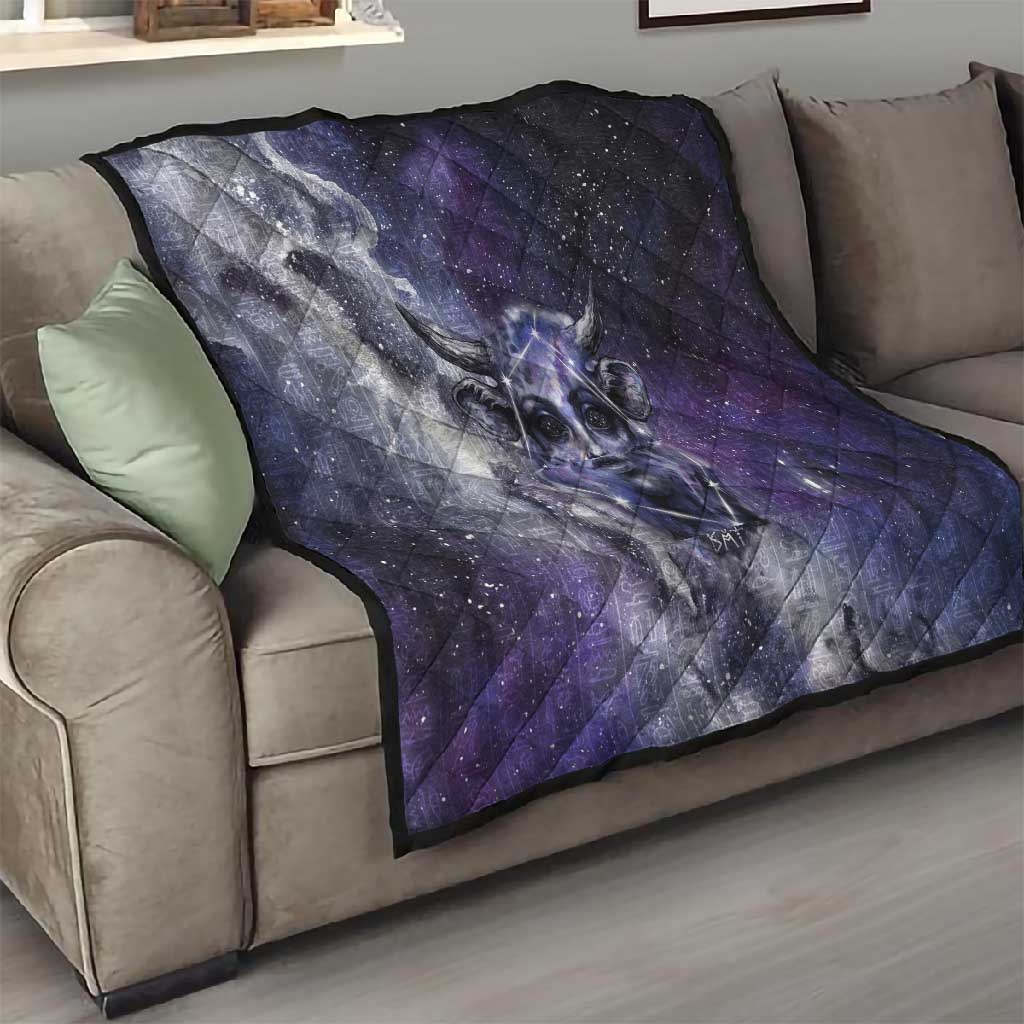 Bat Egyptian Quilt Cow Goddess Celestial Face Horn Ring Gem Cosmic Starry Sky