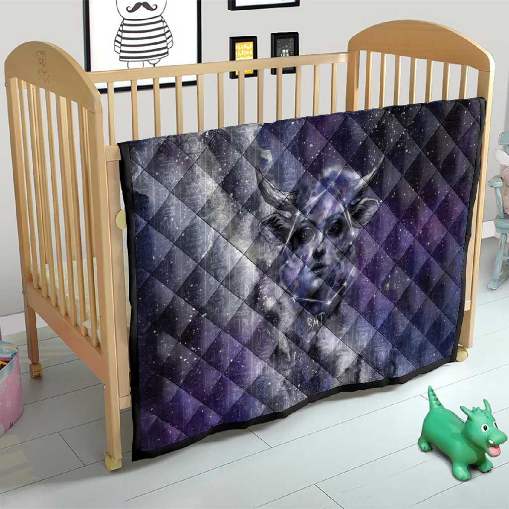 Bat Egyptian Quilt Cow Goddess Celestial Face Horn Ring Gem Cosmic Starry Sky