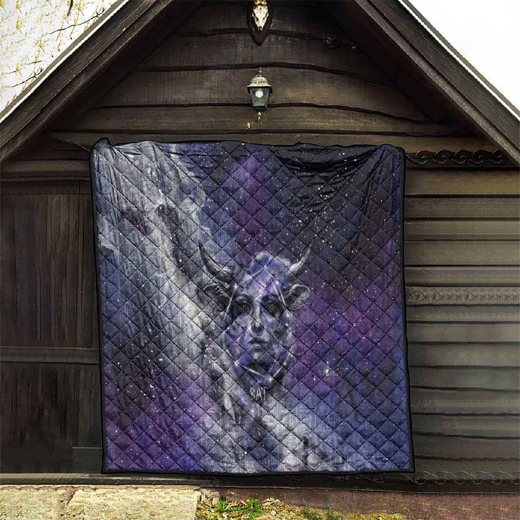 Bat Egyptian Quilt Cow Goddess Celestial Face Horn Ring Gem Cosmic Starry Sky