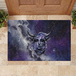 Bat Egyptian Rubber Doormat Cow Goddess Celestial Face Horn Ring Gem Cosmic Starry Sky