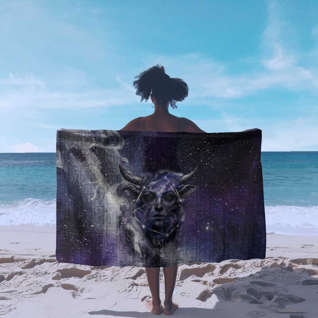 Bat Egyptian Sarong Cow Goddess Celestial Face Horn Ring Gem Cosmic Starry Sky
