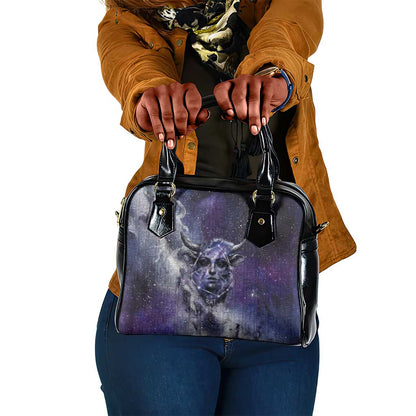 Bat Egyptian Shoulder Handbag Cow Goddess Celestial Face Horn Ring Gem Cosmic Starry Sky