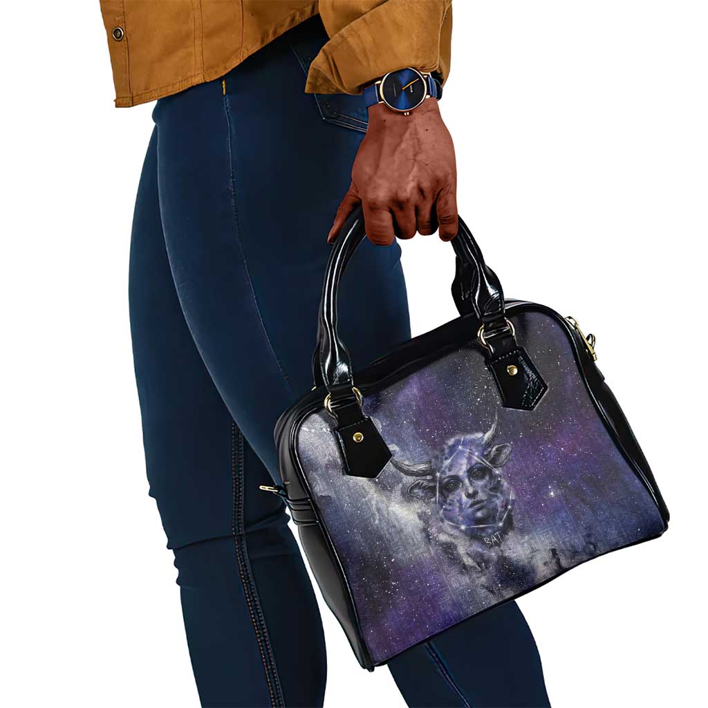 Bat Egyptian Shoulder Handbag Cow Goddess Celestial Face Horn Ring Gem Cosmic Starry Sky