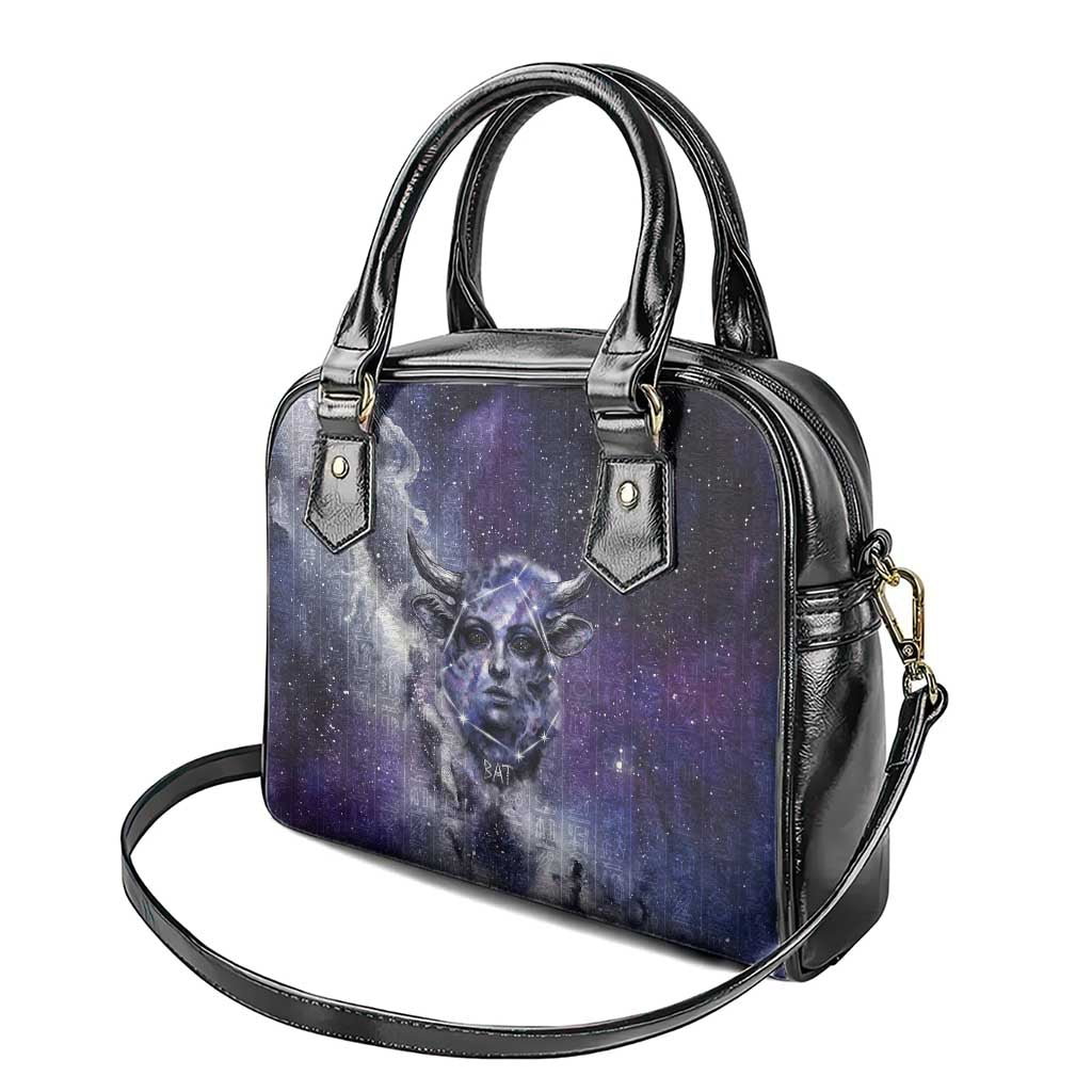 Bat Egyptian Shoulder Handbag Cow Goddess Celestial Face Horn Ring Gem Cosmic Starry Sky