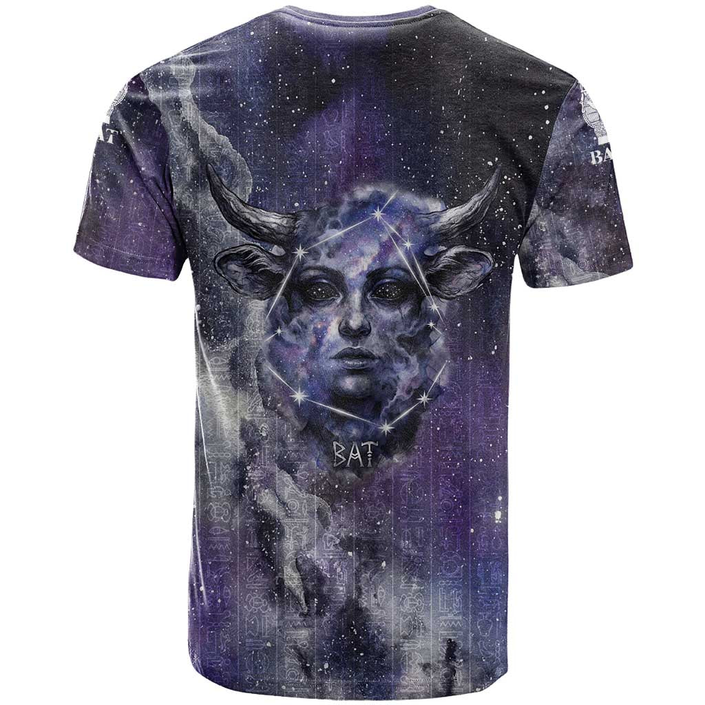 Bat Egyptian T shirt Cow Goddess Celestial Face Horn Ring Gem Cosmic Starry Sky