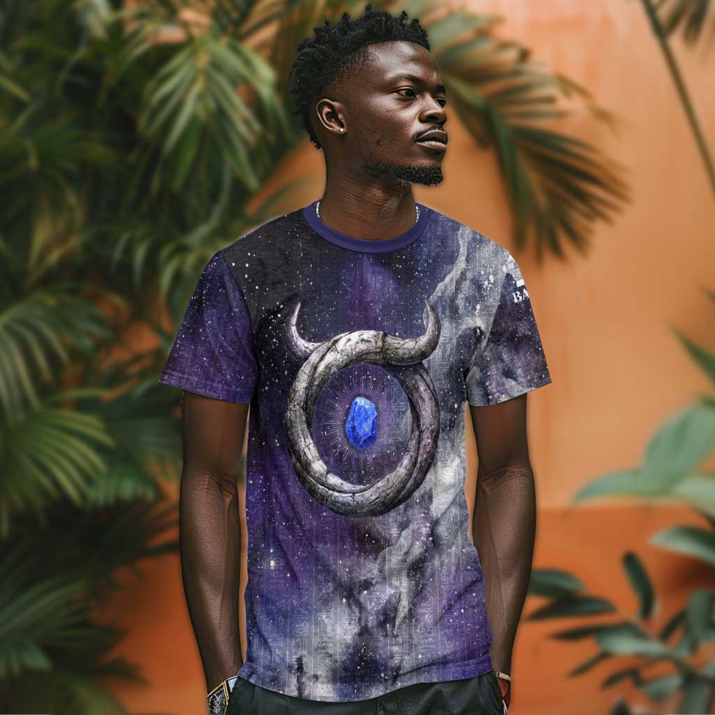 Bat Egyptian T shirt Cow Goddess Celestial Face Horn Ring Gem Cosmic Starry Sky
