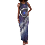 Bat Egyptian Tank Maxi Dress Cow Goddess Celestial Face Horn Ring Gem Cosmic Starry Sky