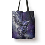 Bat Egyptian Tote Bag Cow Goddess Celestial Face Horn Ring Gem Cosmic Starry Sky