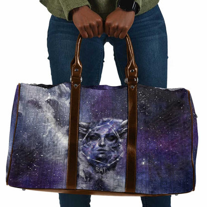 Bat Egyptian Travel Bag Cow Goddess Celestial Face Horn Ring Gem Cosmic Starry Sky