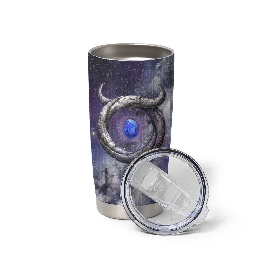 Bat Egyptian Tumbler Cup Cow Goddess Celestial Face Horn Ring Gem Cosmic Starry Sky